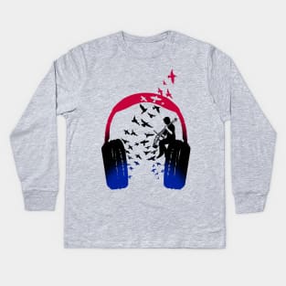 Headphone Music Cello Kids Long Sleeve T-Shirt